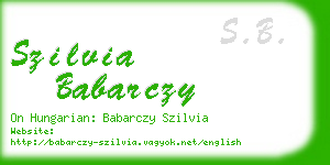 szilvia babarczy business card